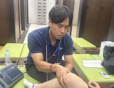 부상 선수 응급 진료